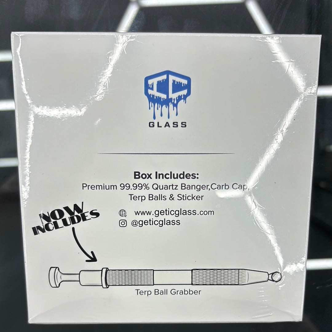 Ic glass raven 14mm male banger with Turnball grabber included