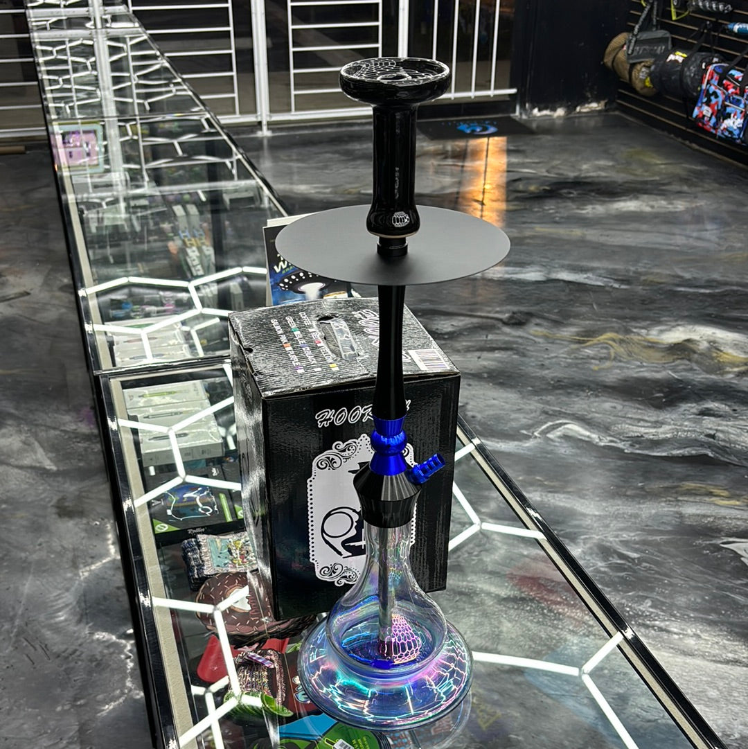 Medium sized hookah, blue and black