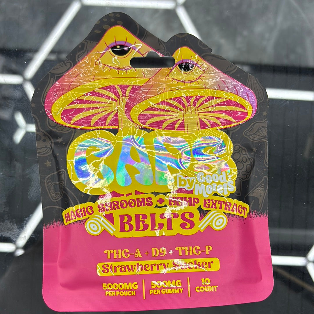Caps, magical mushrooms, strawberry sucker, 5000 mg