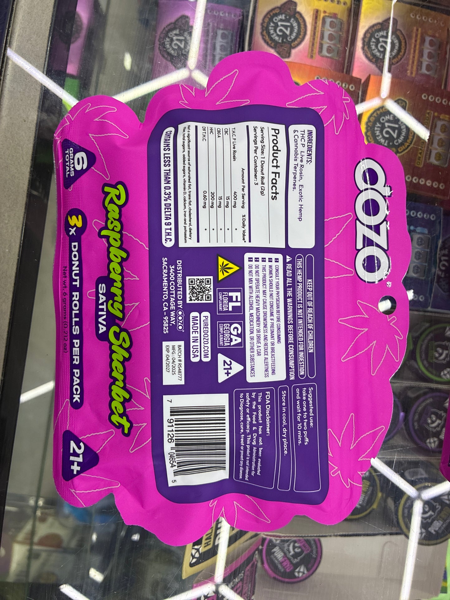 Dozo 3x thcp donut rolls raspberry sherbet sativa