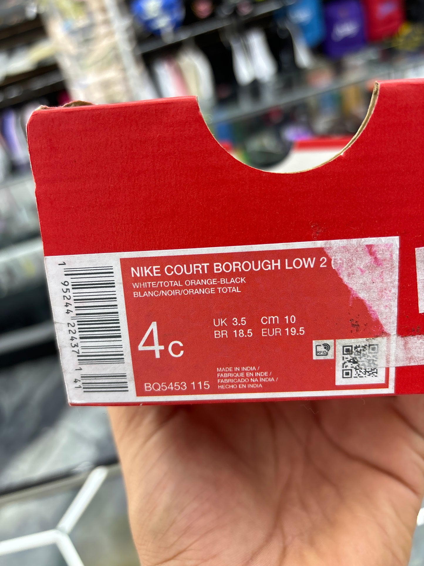 Nike Court, Boro low two white/total orange – black size 4C