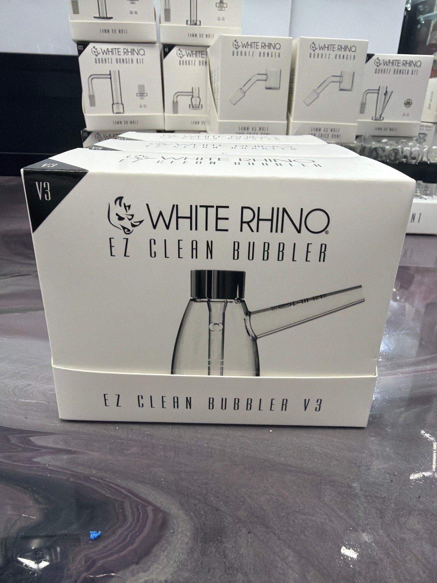 WHITE RHINO EZ Clean Bubbler 2nd Edition Waterpipe - V3