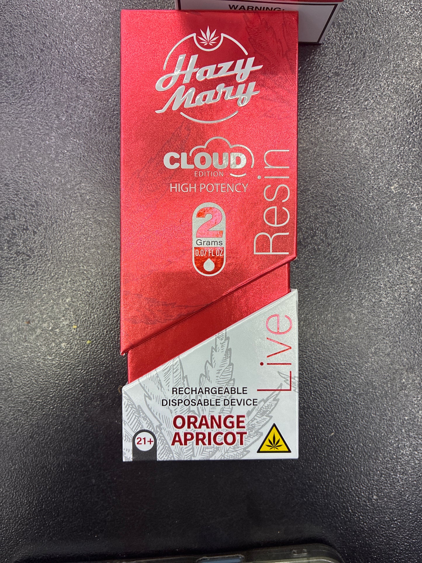 Hazy Mary cloud edition 2g live resin disposable orange apricot sativa