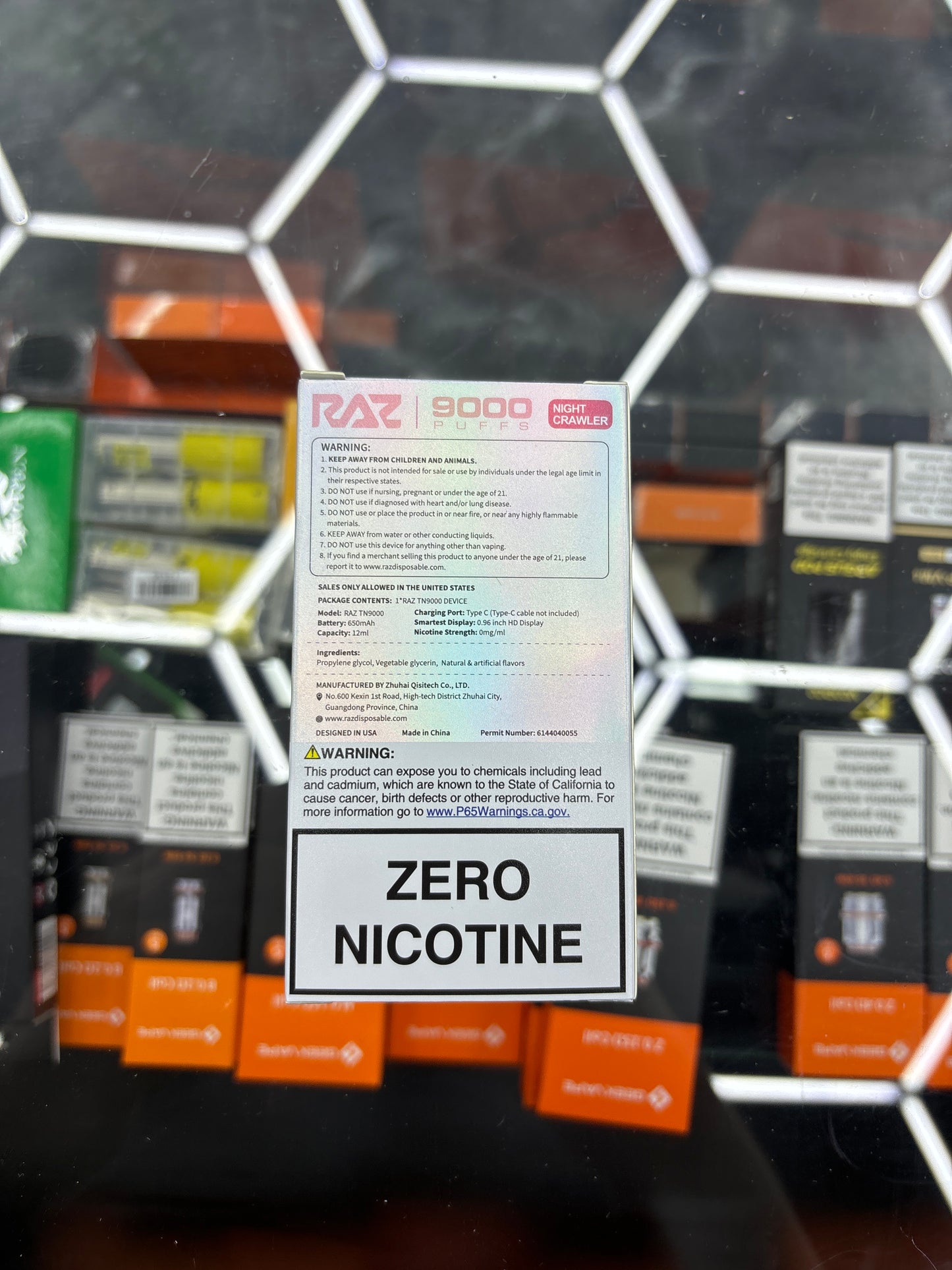 Raz 9000puffs nightcrawler zero nicotine