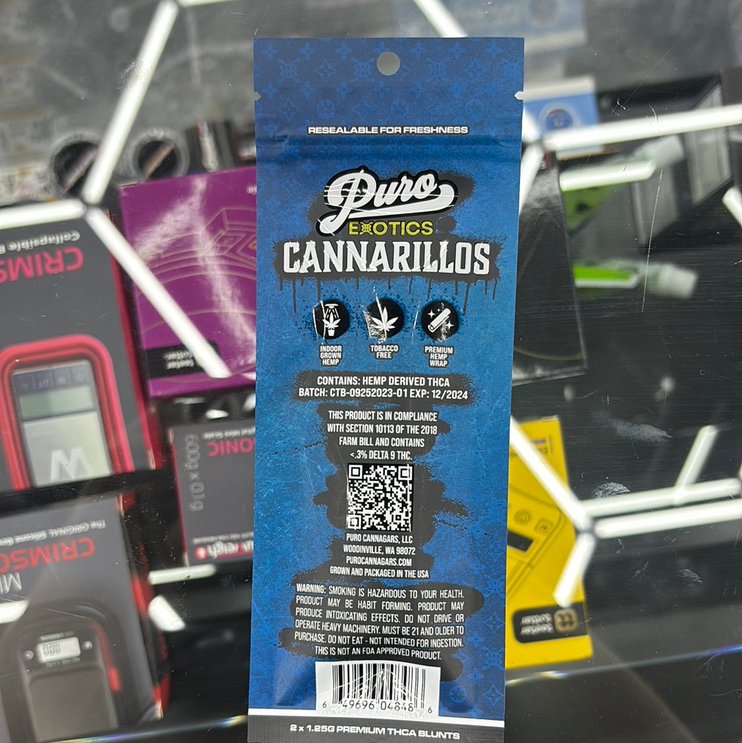 Puro exotics cannarillos jet fuel 2.5G pre- roll blunts hybrid