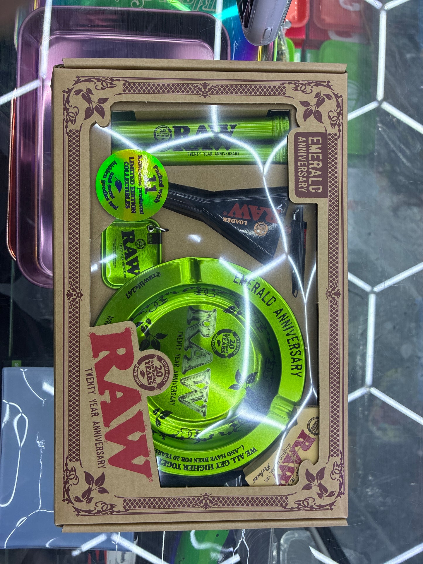 Raw twenty anniversary emerald anniversary