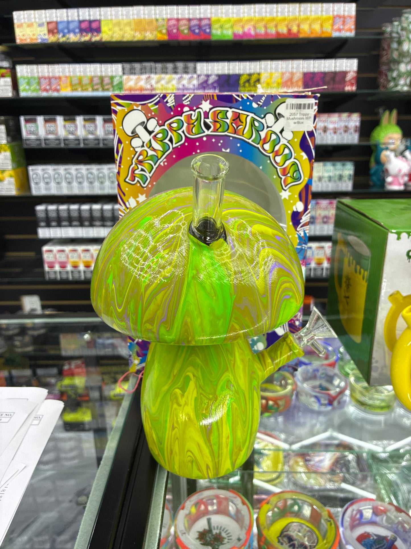 Mushroom 8’ water pipe glass