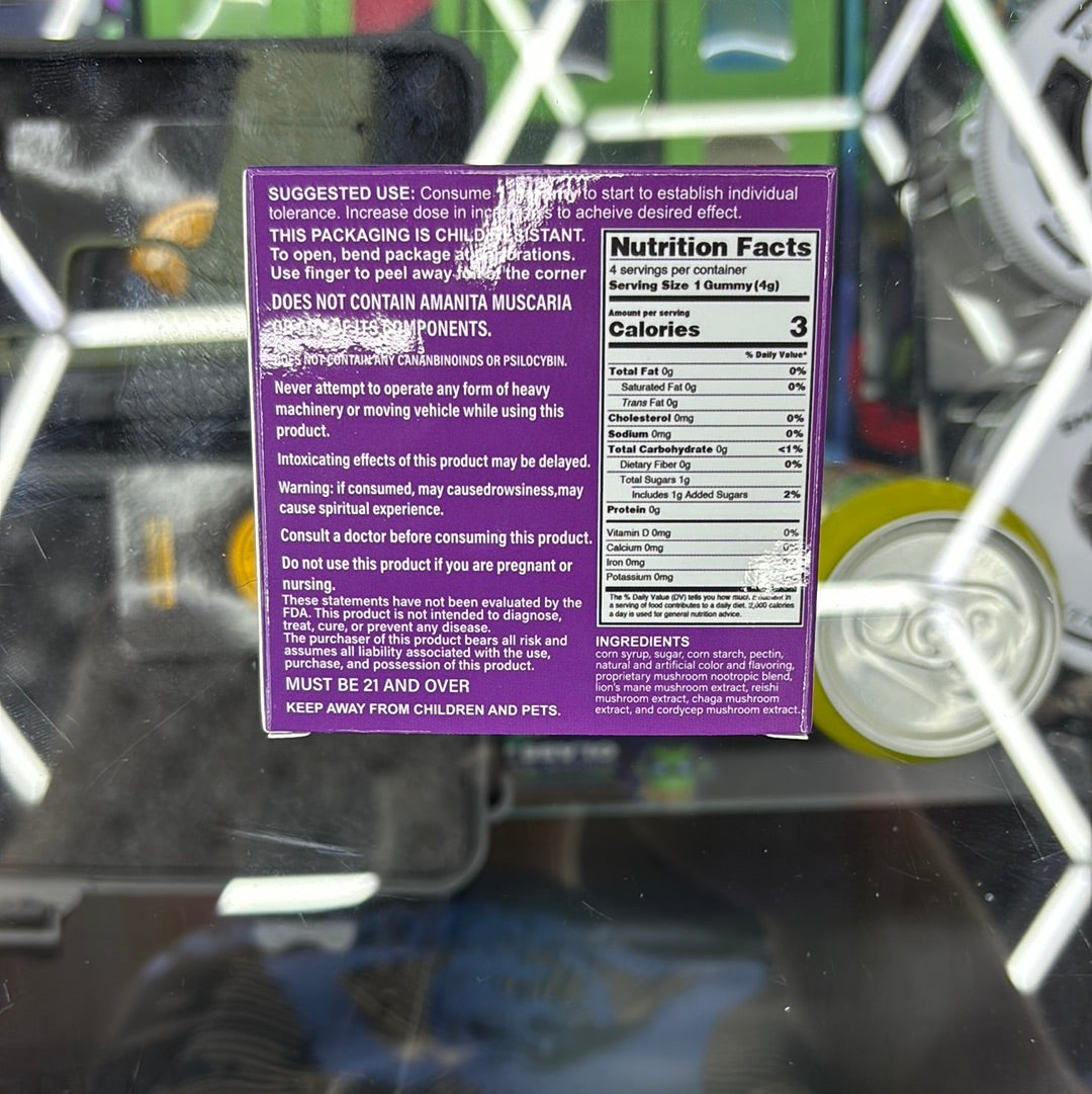 Shrumfuzed 4pack royal razz shroom gummies