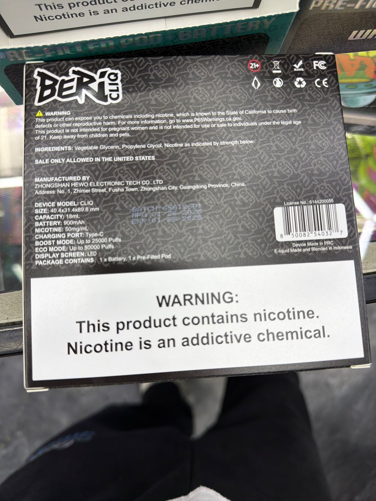 Beri Cliq 50K Puffs Pod + Kit (Super Mint)