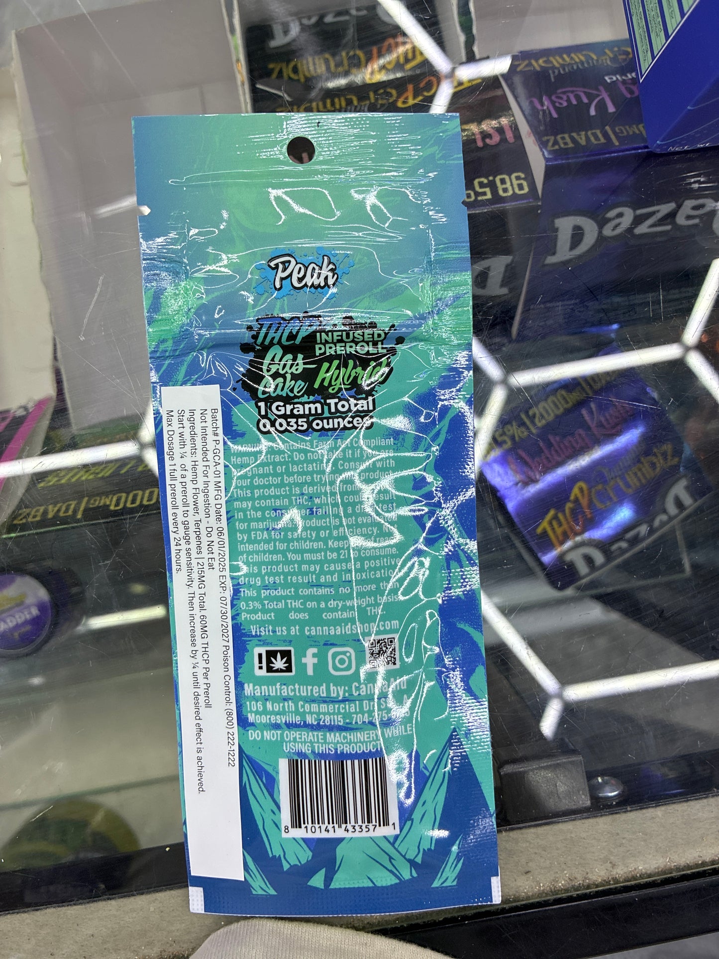 Peak thcp Gas Cake Hybrid 1g preroll