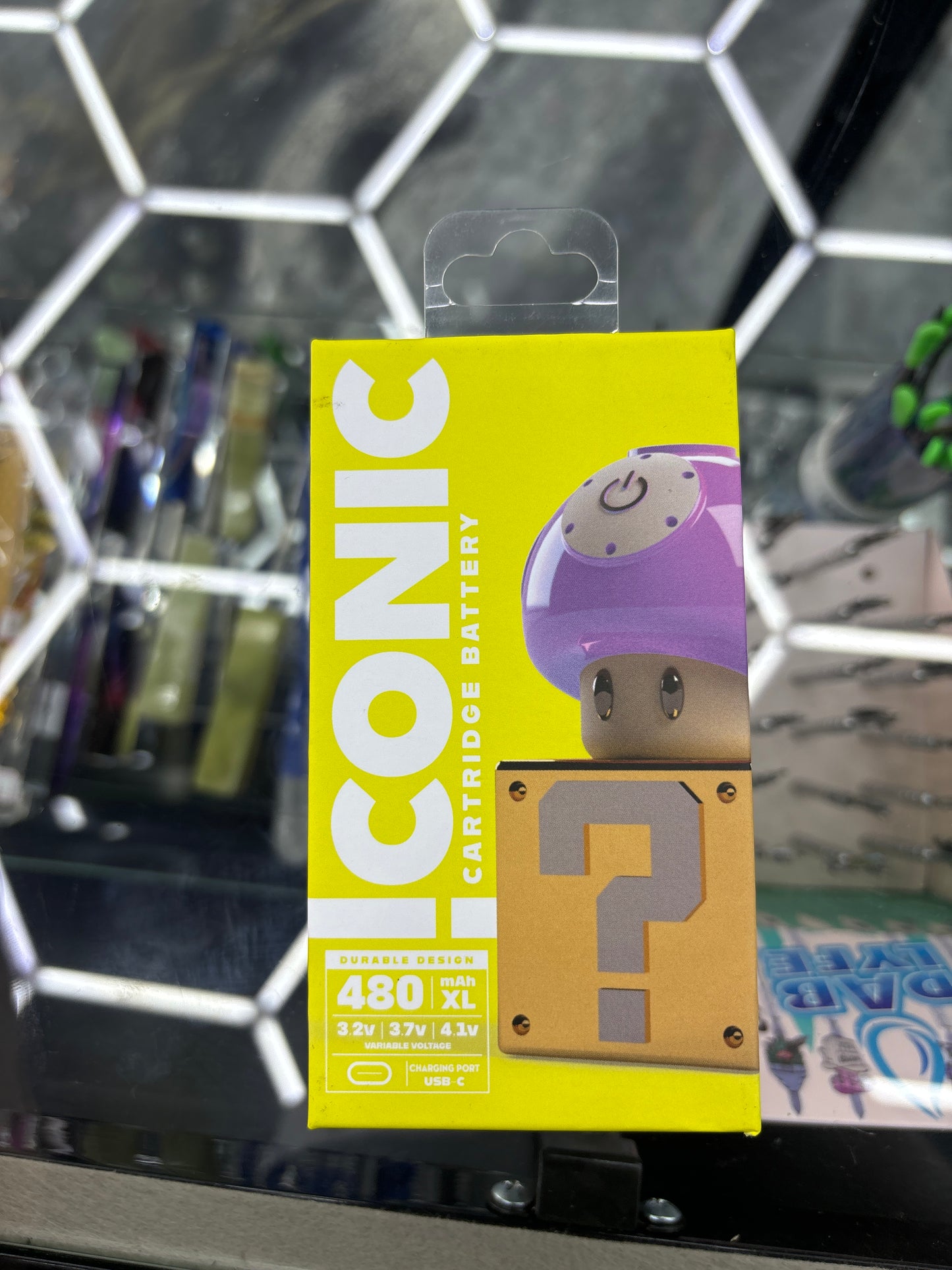 Iconic cartridge battery mushroom purple