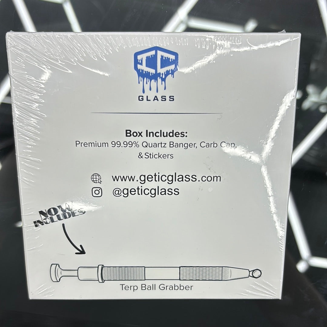 Ic glass Caldwell 14mm male banger with Turnball grabber included