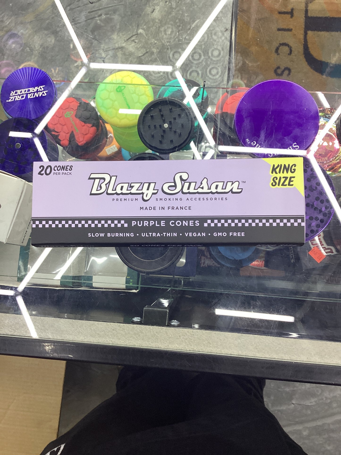 Blazy Susan 98mm king sized pre rolled cones purple 20ct