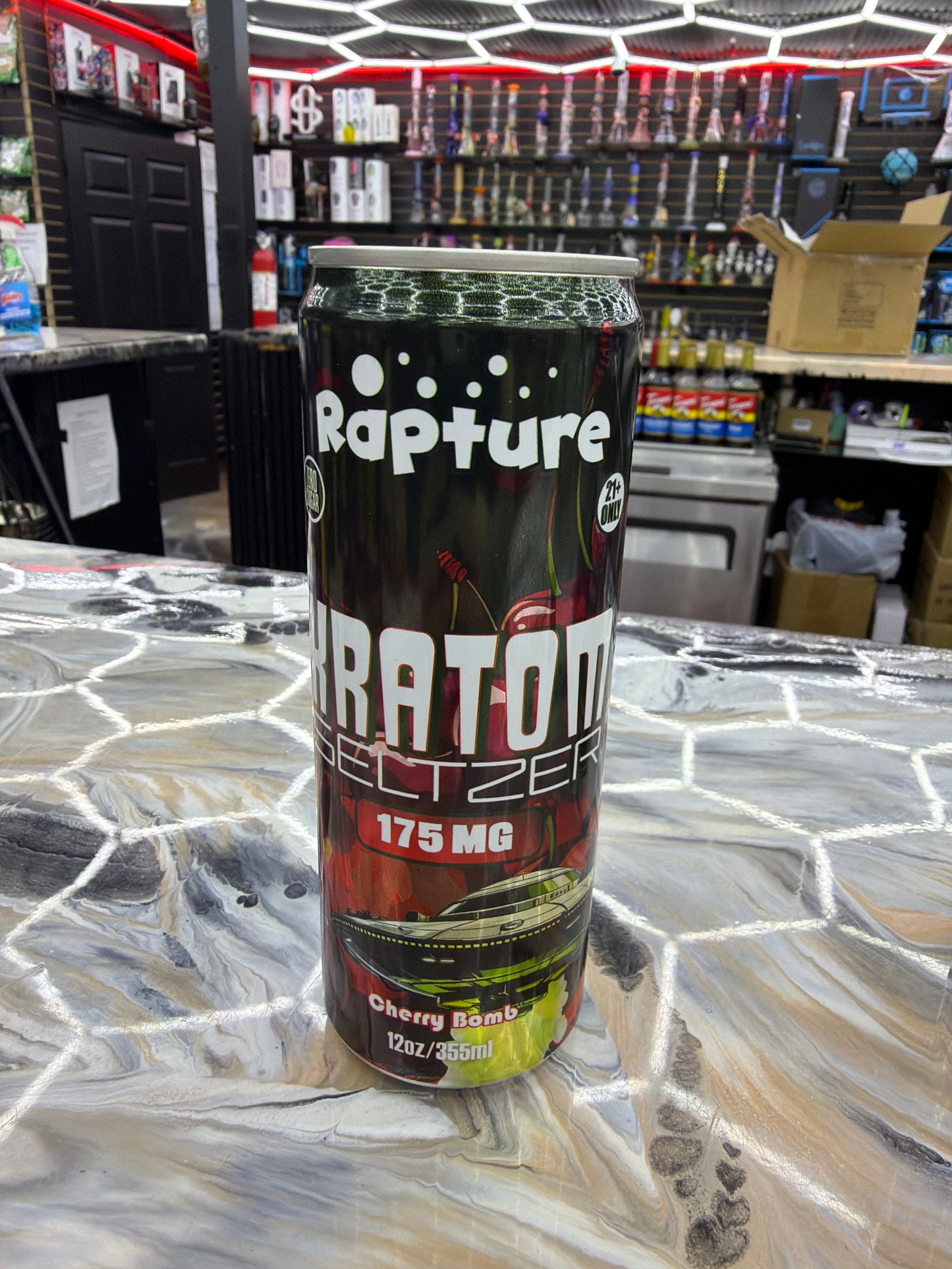 Rapture Kratom seltzer 175mg Cherry Bomb