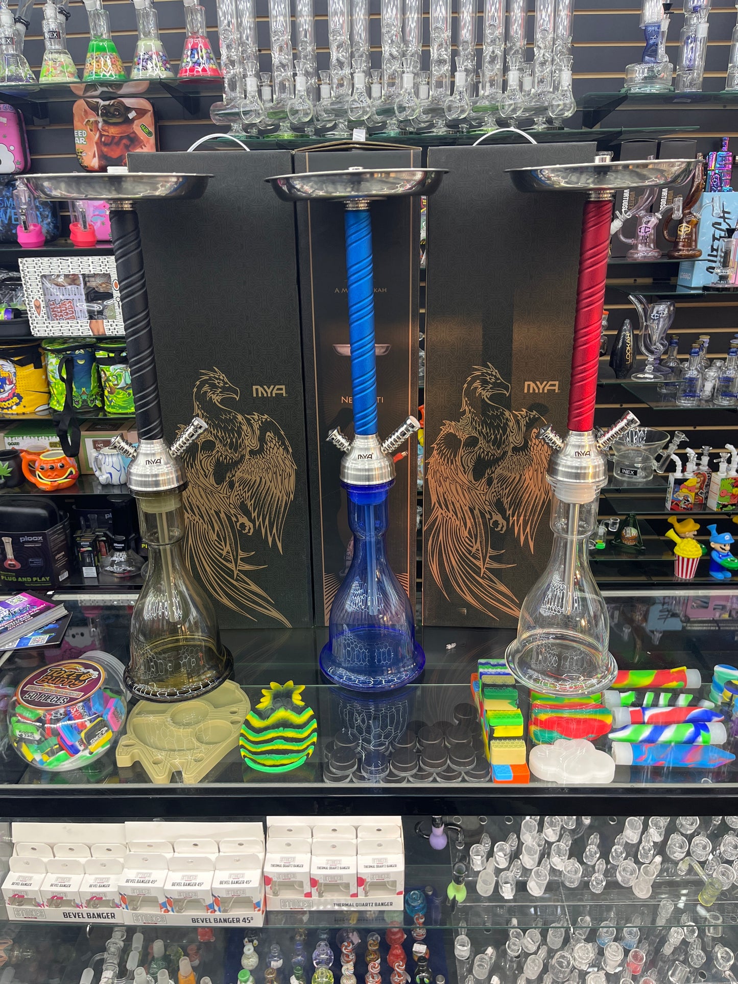 Mya Nefertiti hookah red/silver