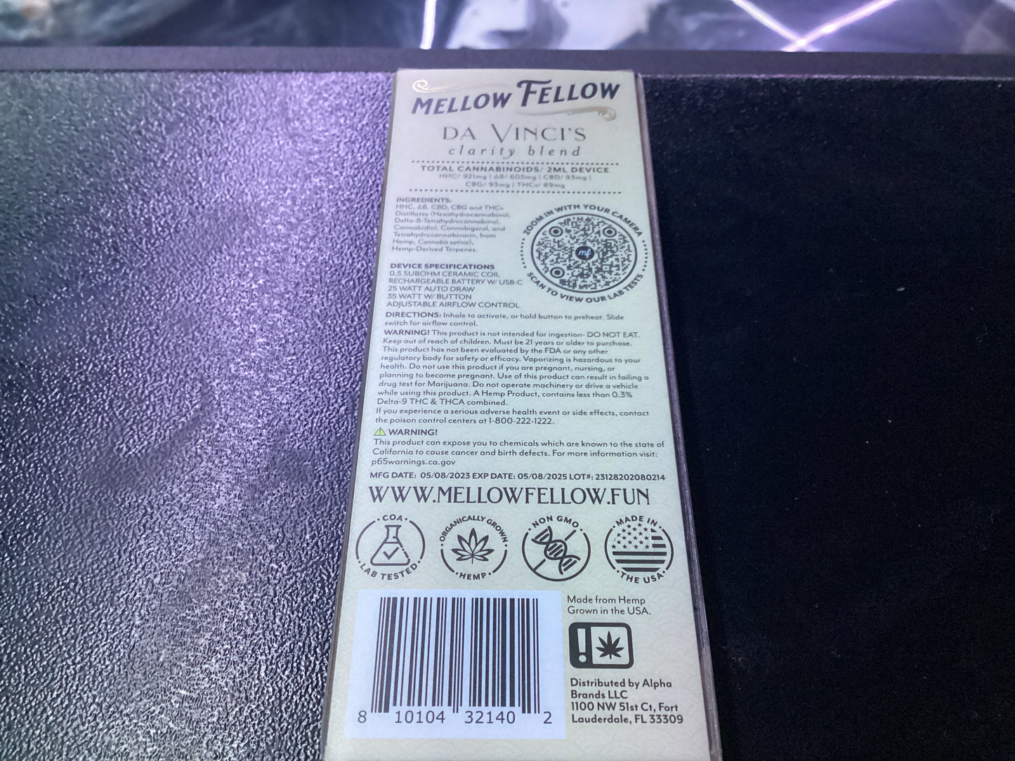 Mellow fellow forbidden fruit , live resin indica