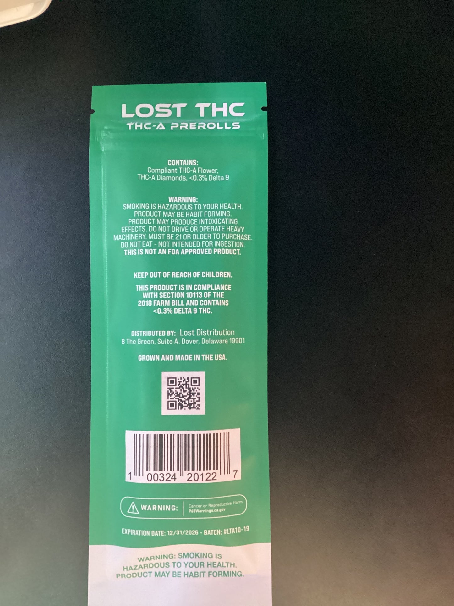 Lost thc-a pre-rolls, vvs sugar og kush
