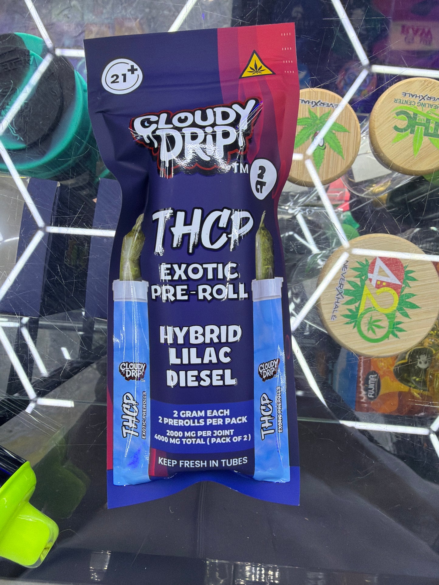 Cloudy Drip Exotic Thca preroll 2ct Hybrid Lilac Diesel