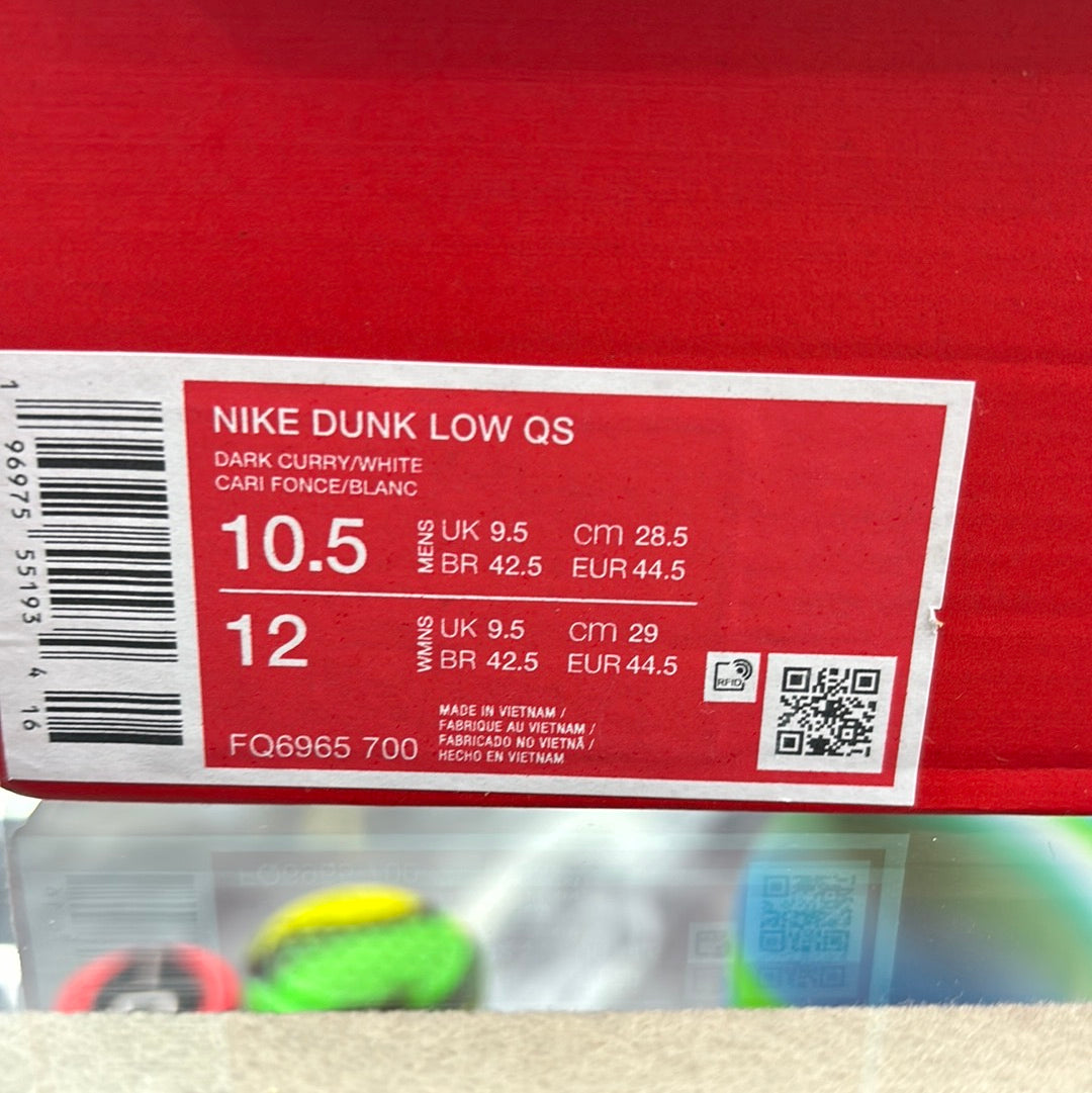 Nike dunk low QS, dark curry/white, 10.5 M