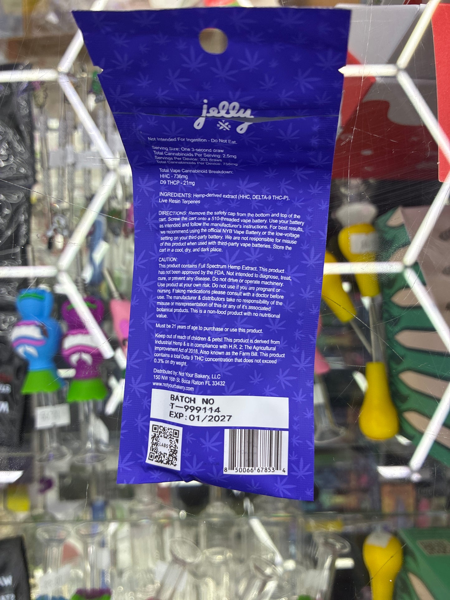 Jelly NYB masterblend 1g cartridge blue dream sativa