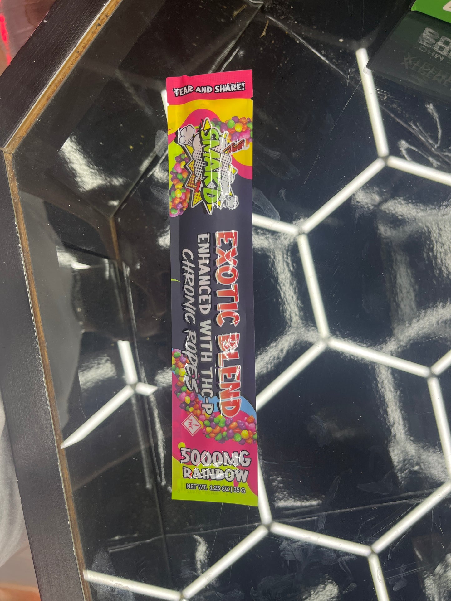 Smak’d exotic blend enhanced with thcp chronic ropes 5000mg rainbow