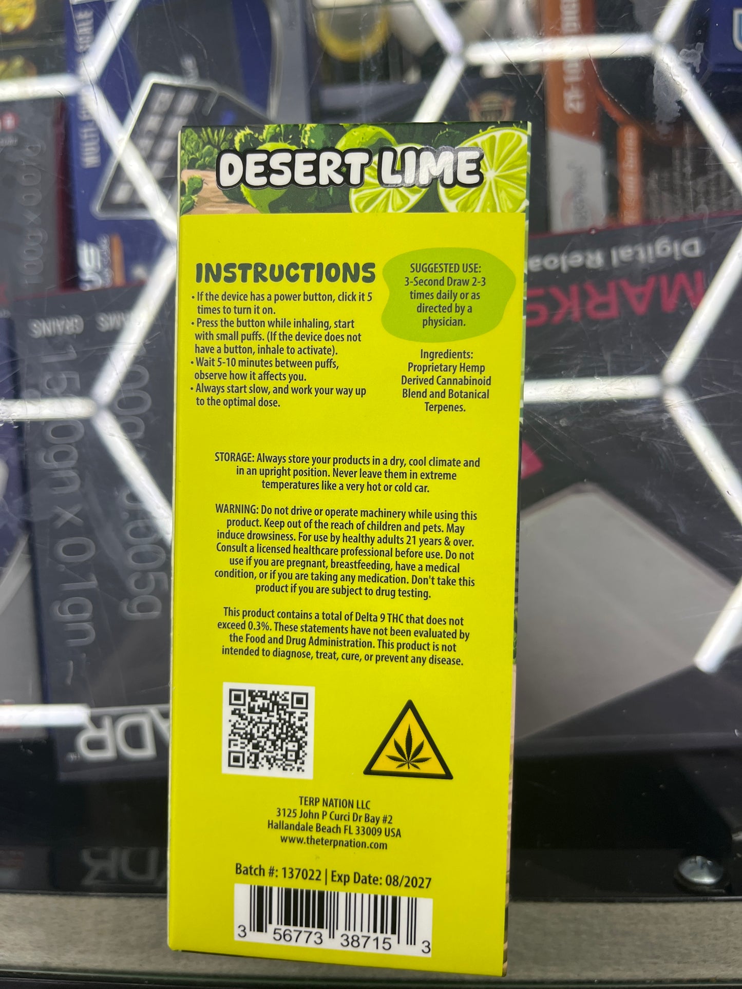 Smakd thca live resin 2ml dispo desert lime indica