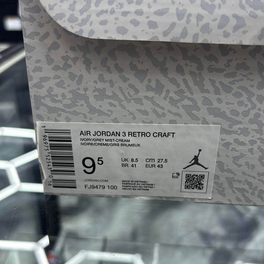 Air Jordan three retro craft, 9.5M