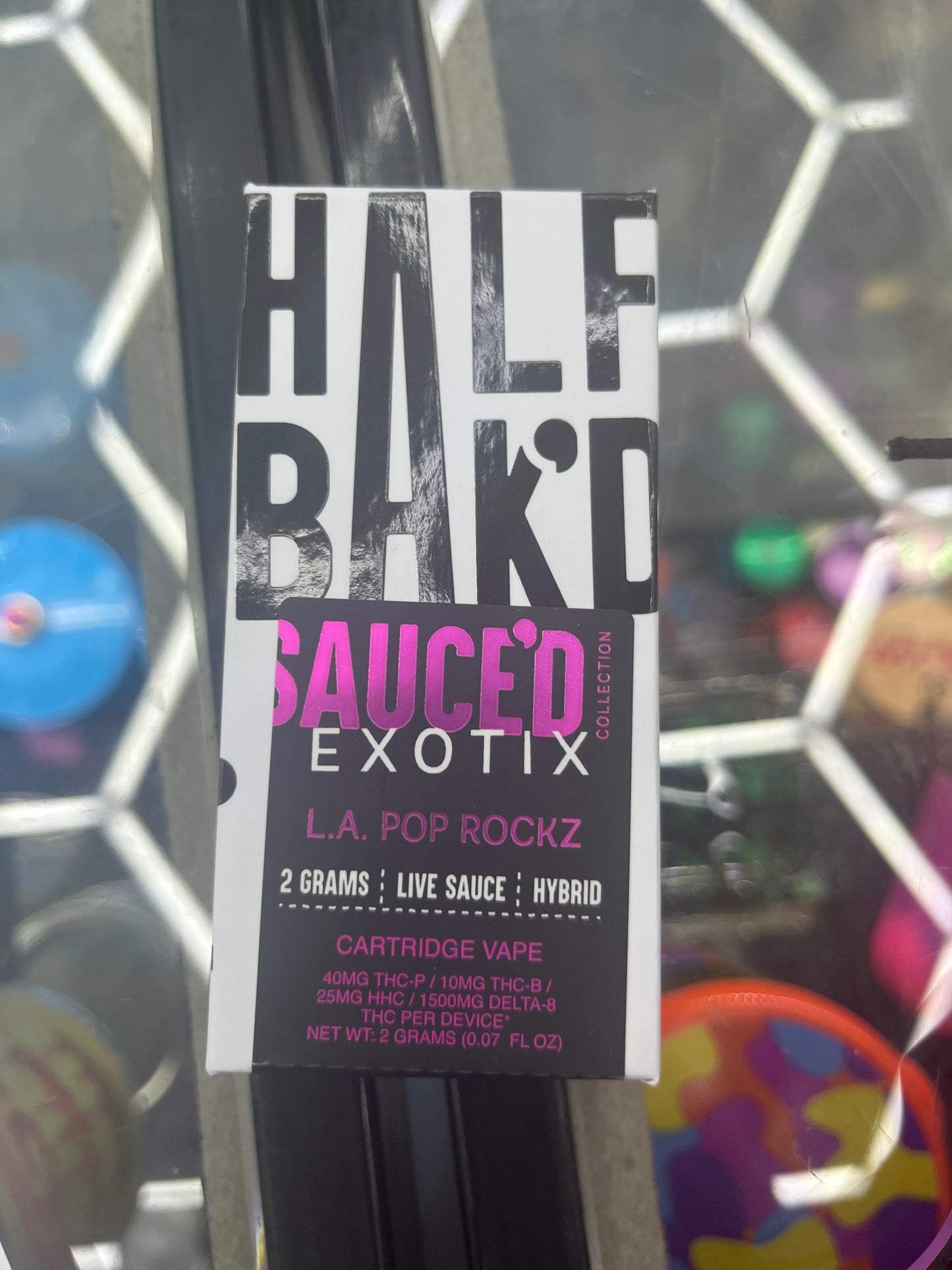 Half bakd 2g live sauce cartridge la pop rocks hybrid