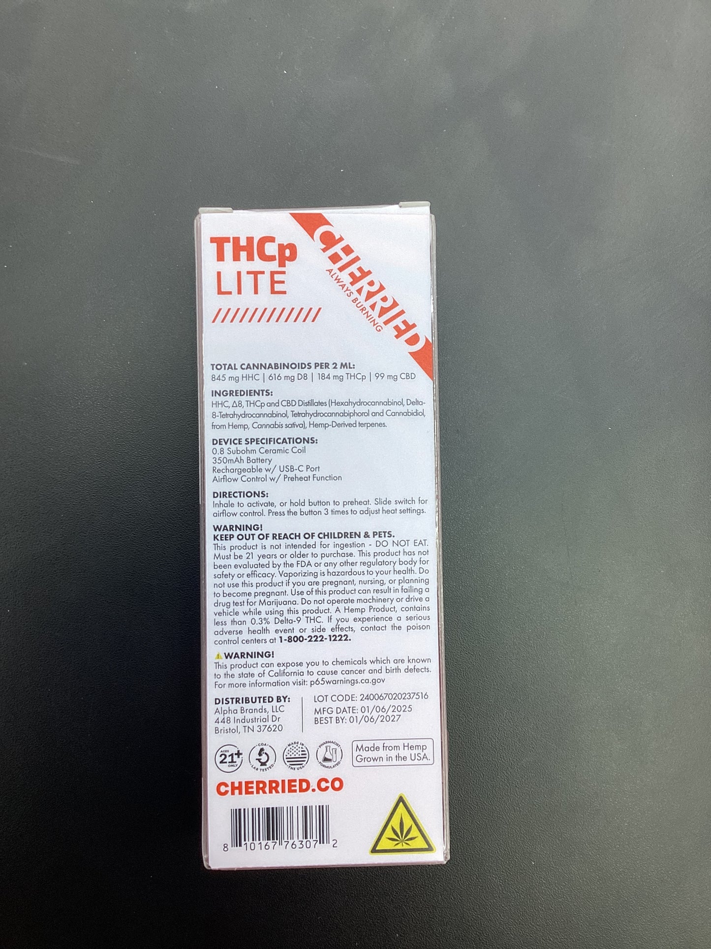 Cherries thcp lite 2g dispo superglue hybrid