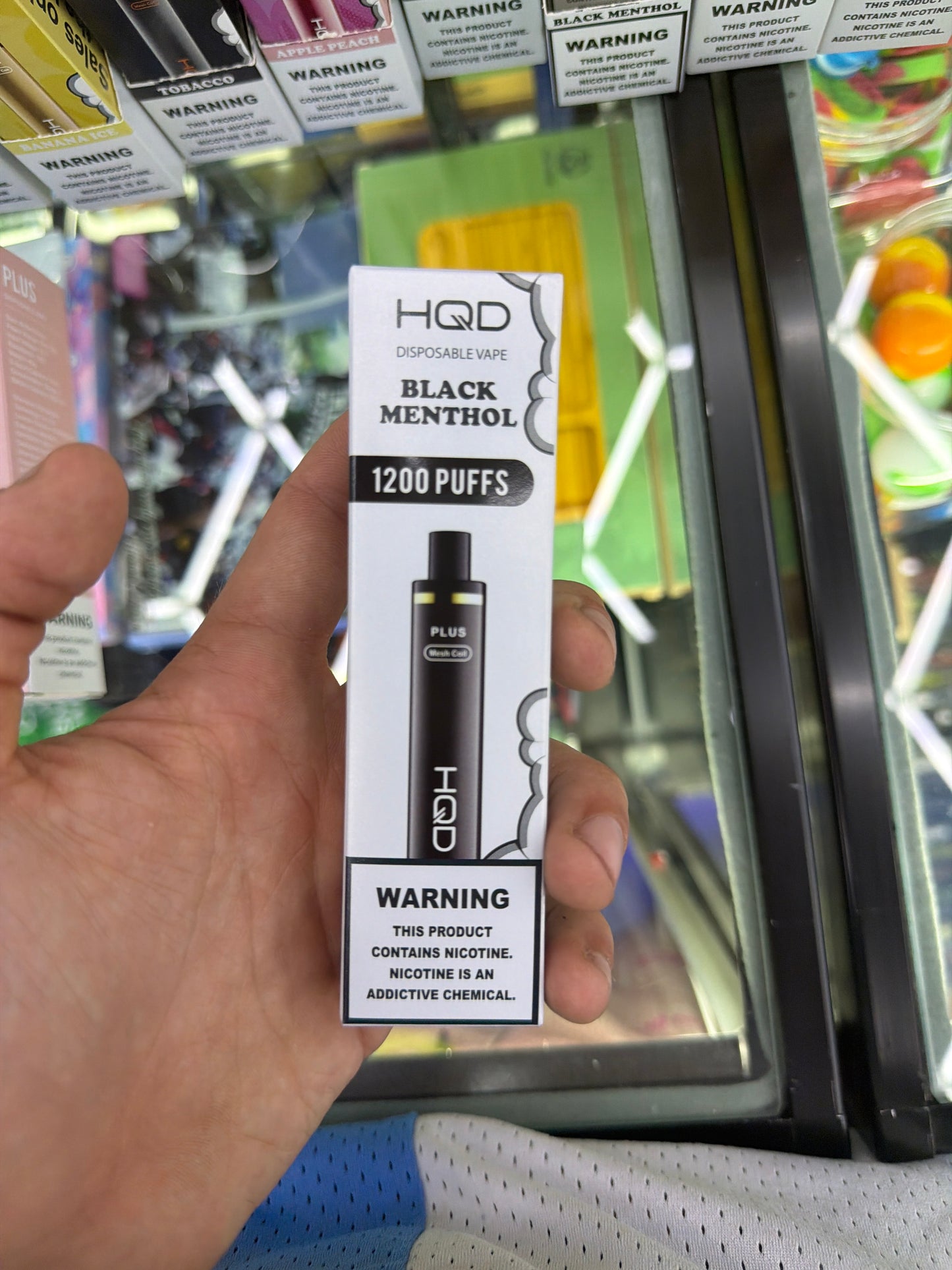 HQD 1200 puffs curvie plus Black Menthol