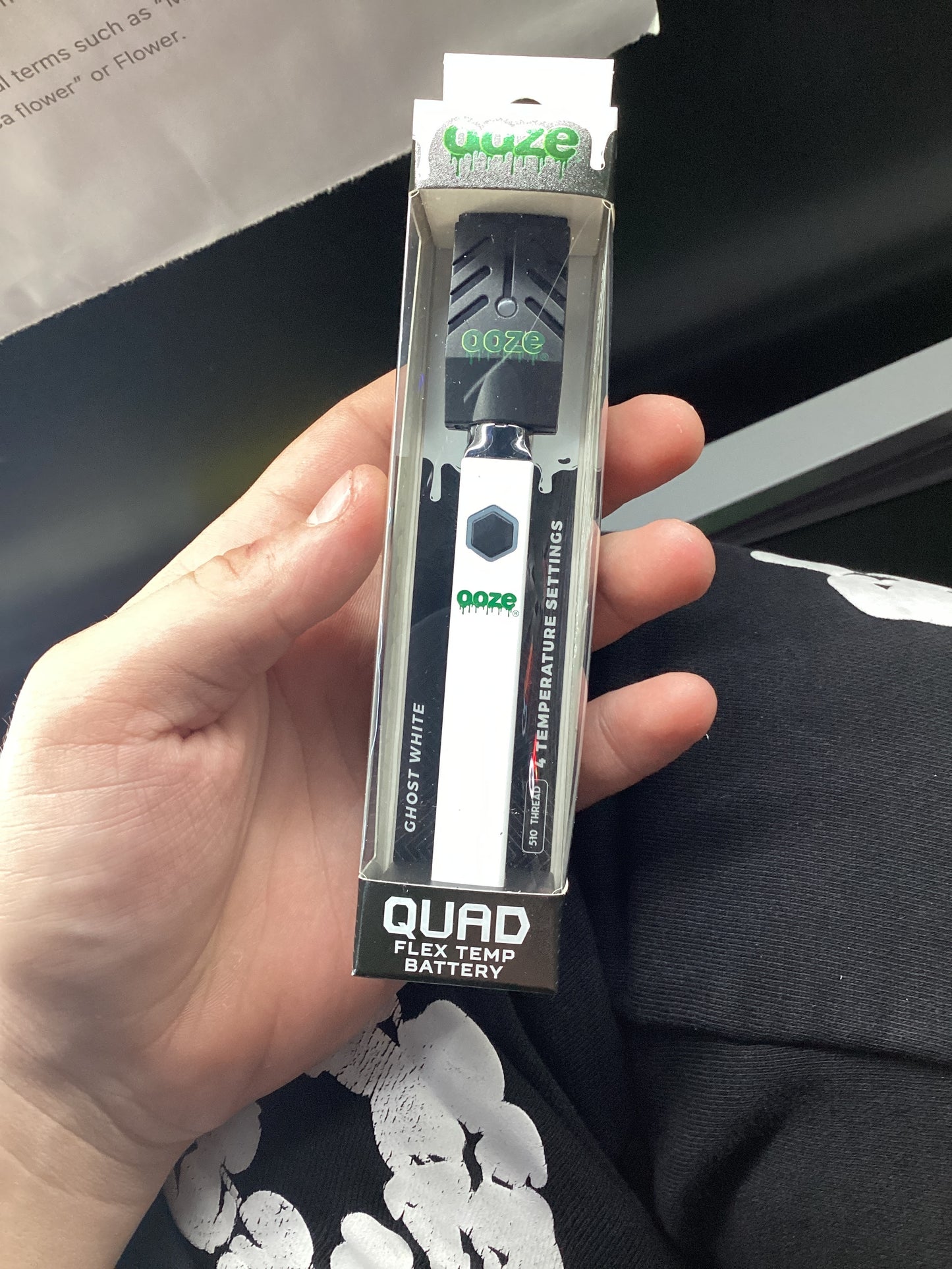 Ooze quad flex temp battery ghost white