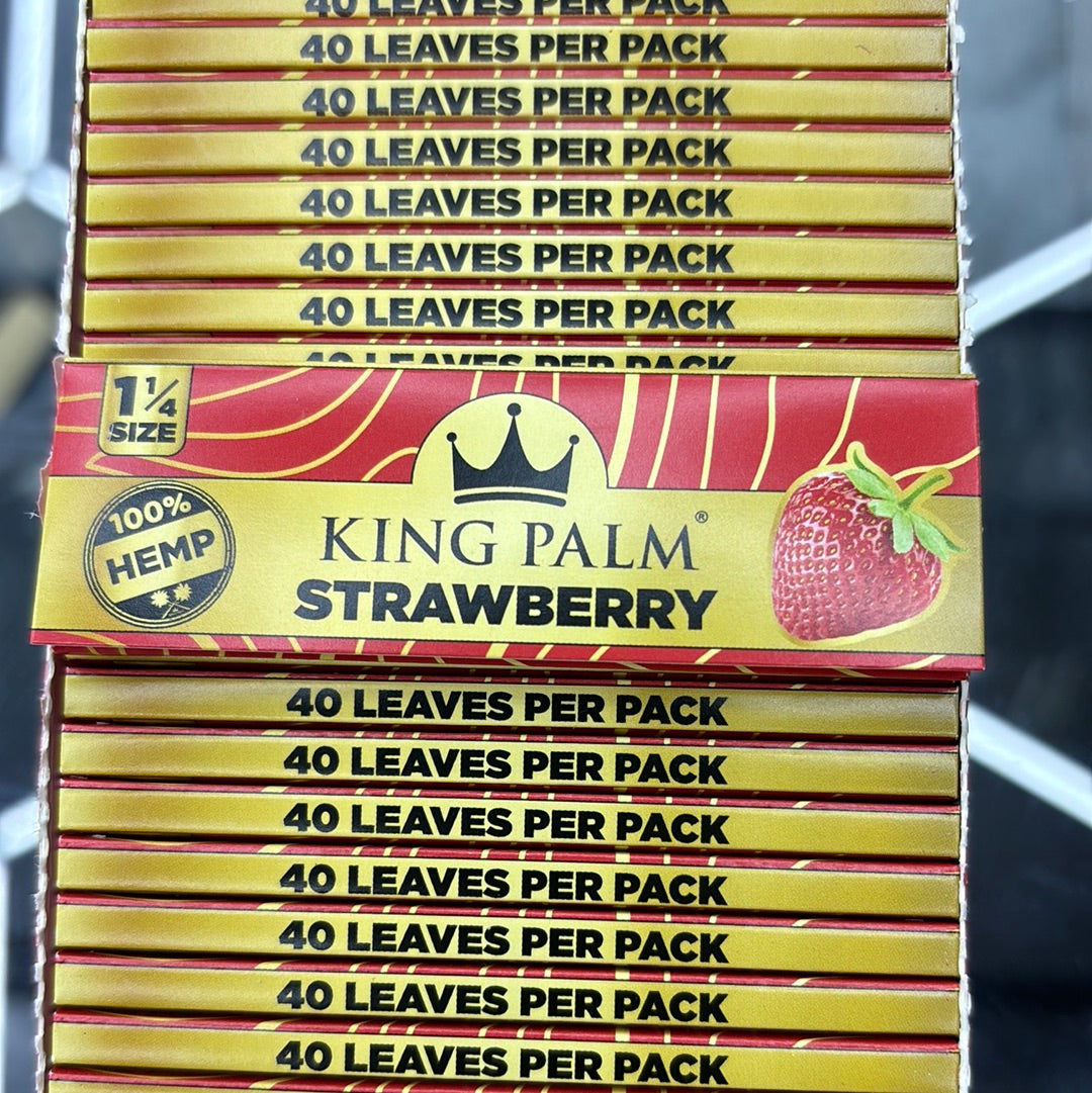 King palm, strawberry 1 1/4 rolling paper