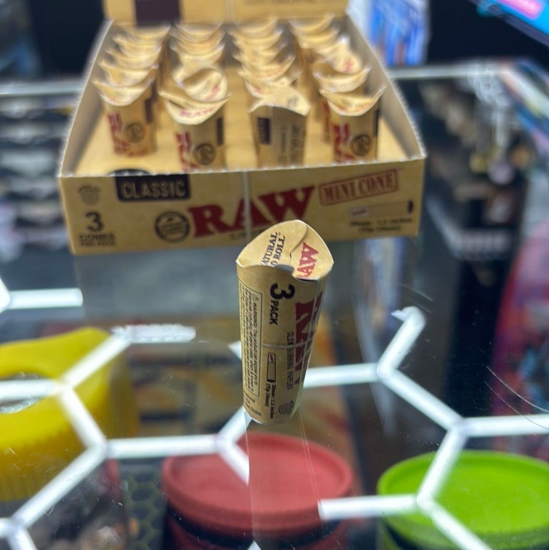 Raw mini cones 3 cones per pack
