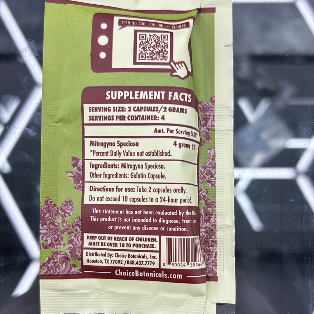 Choice maeng da kratom 8 jumbo capsules