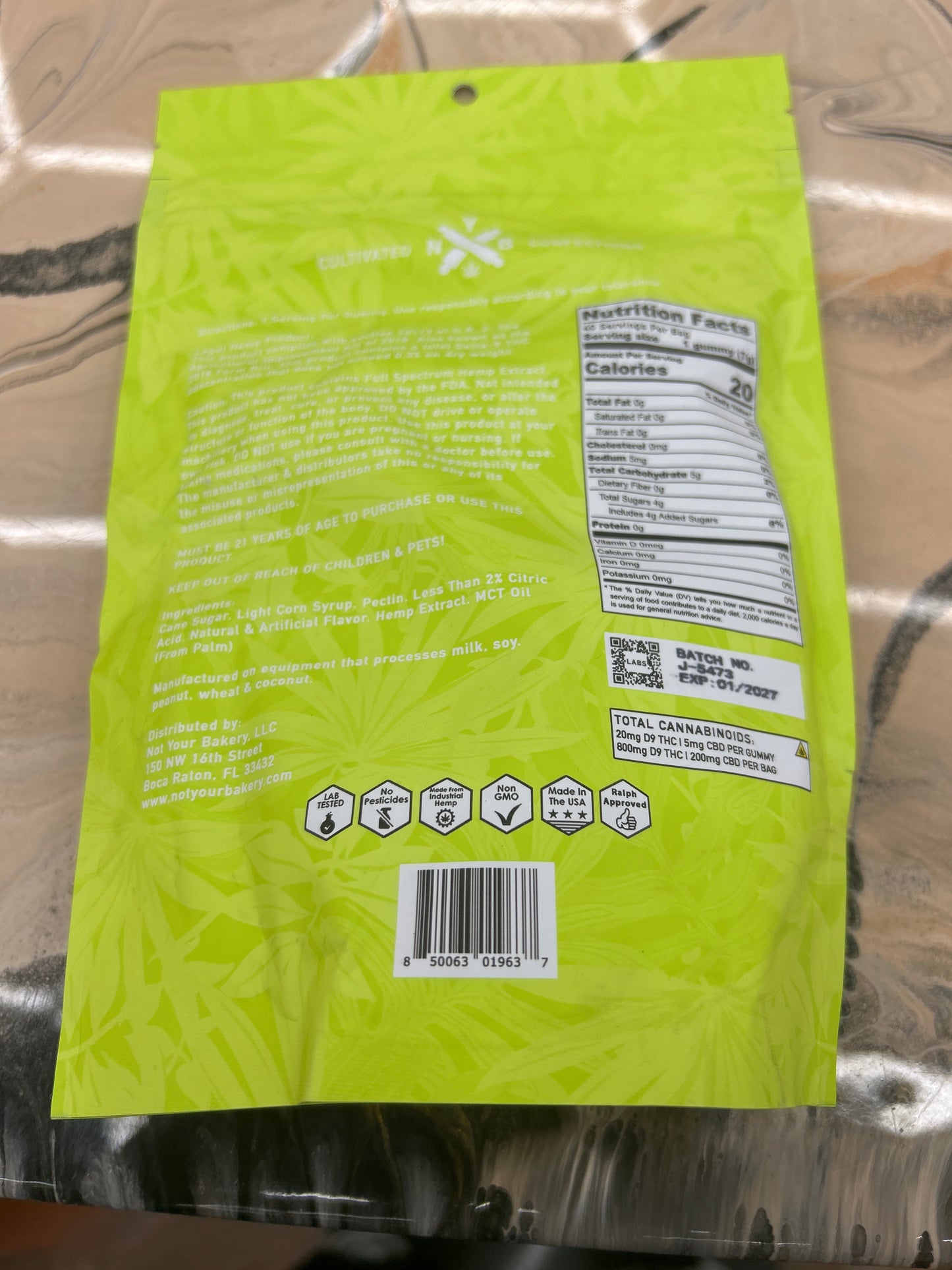 NYB jelly pure thc D9xp LR gummies 1000mg 40ct guava melon hybrid