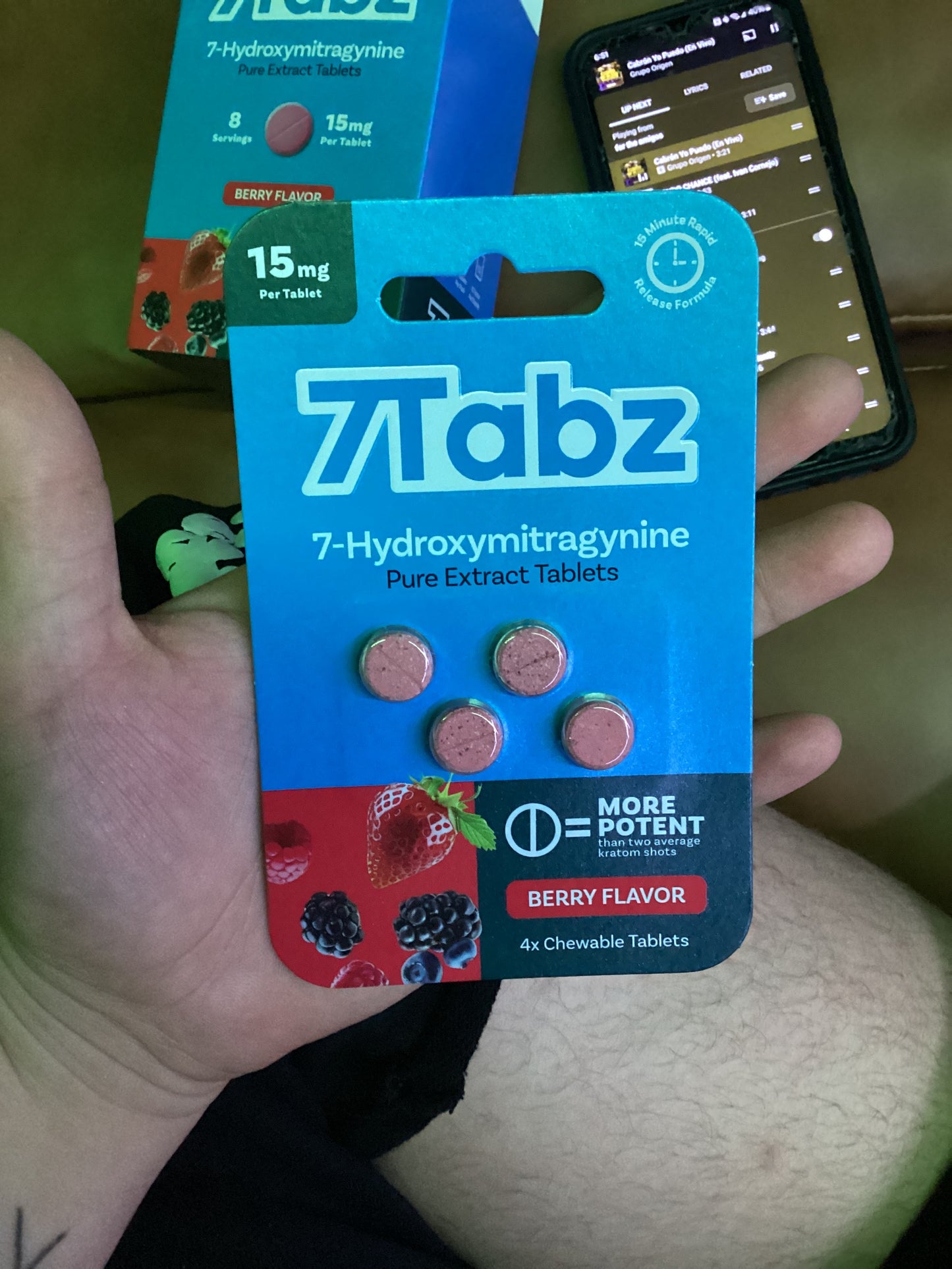 7 tabz 7hydroxy berry flavor 4 pack 15mg