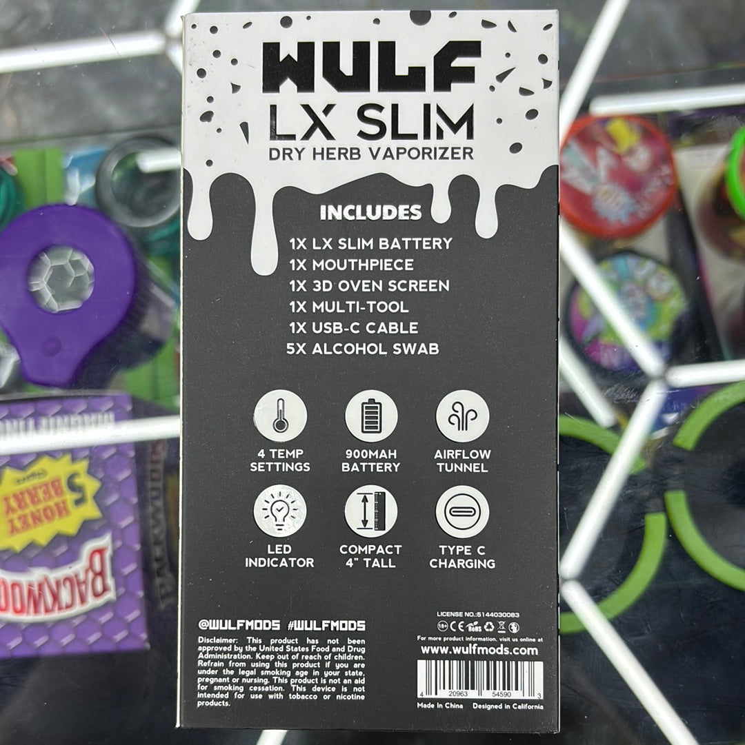 Wulf LX slim dry herb, vaporizer, white black mark color