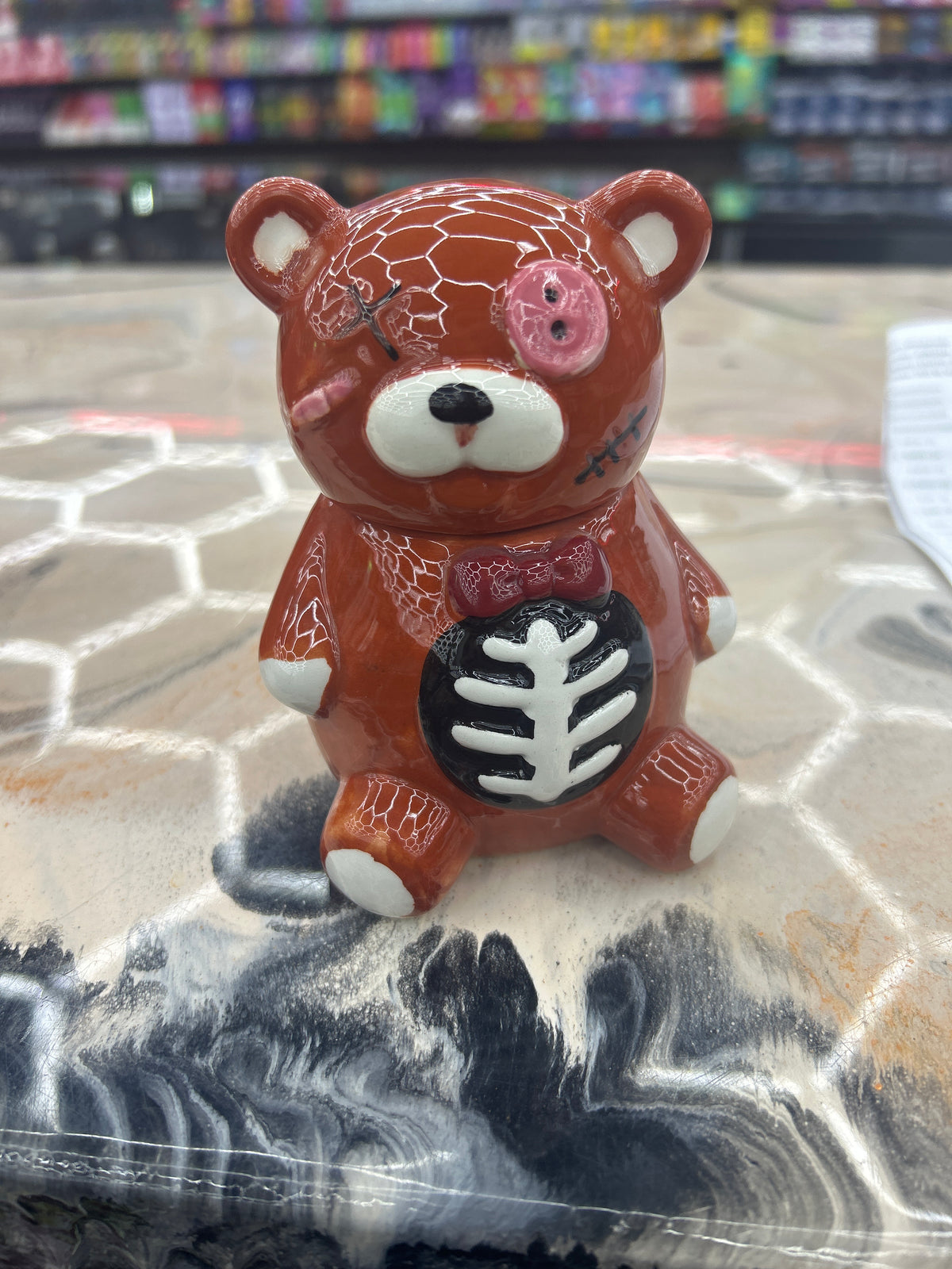 Fujima ceramic storage jar 4.5” zombie scare bear