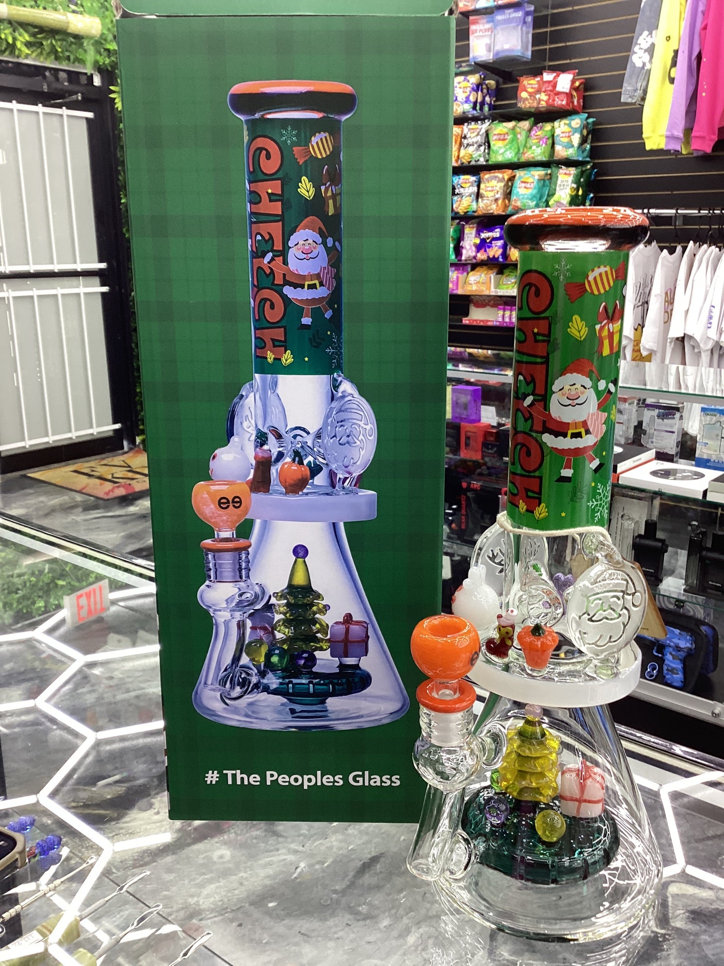 Cheech the people glass Christmas edition