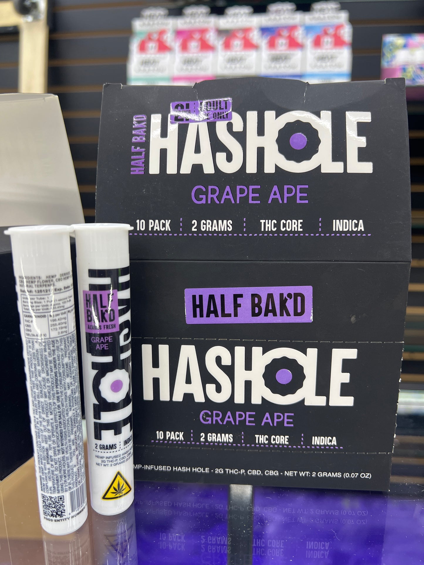 Half Bak’d Hashhole 2g grape ape indica