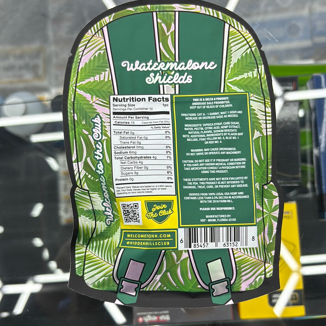 Hidden Hills club watermelone , shields,, 25000 MG 10 count