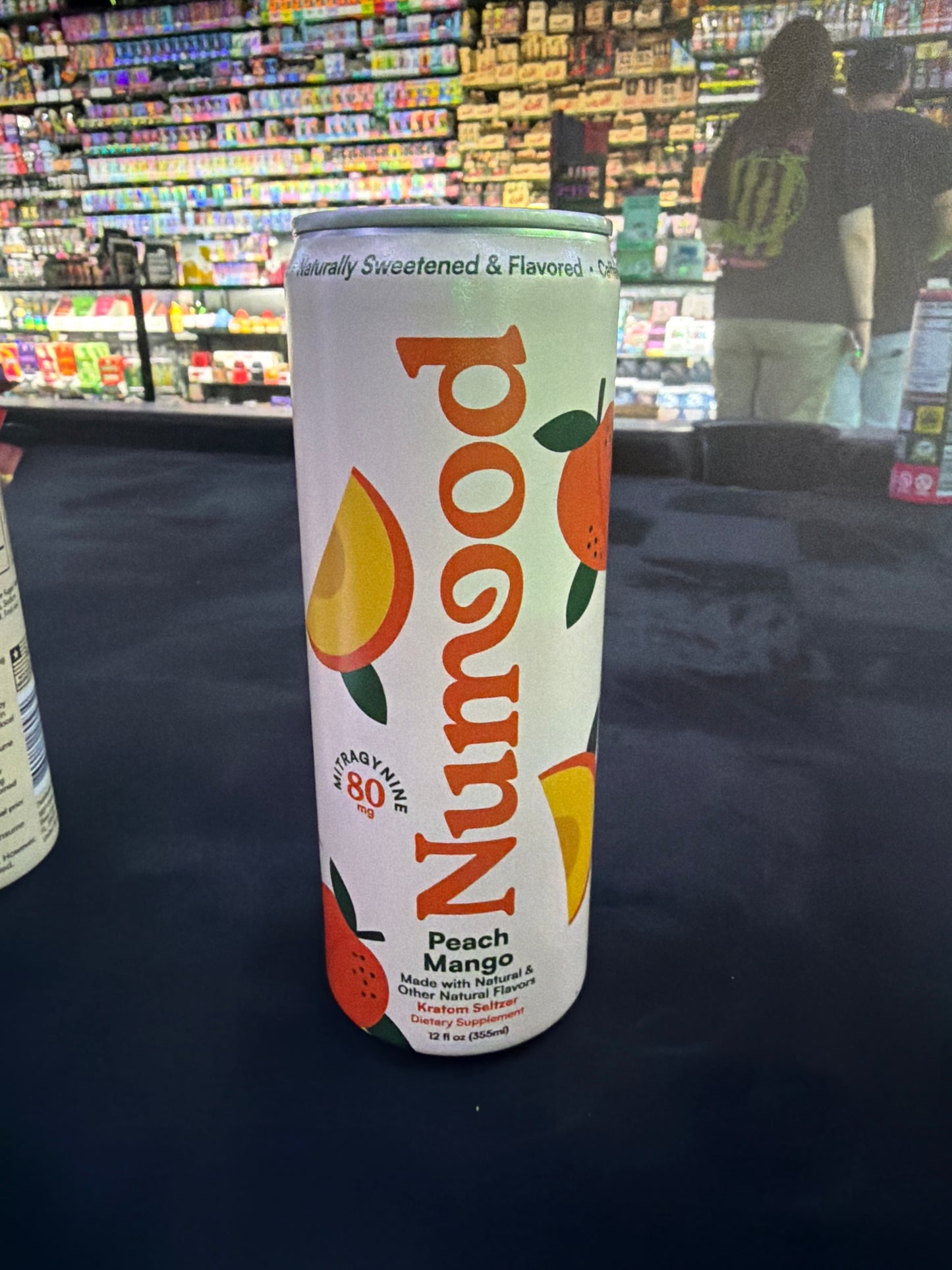 Numood Kratom Seltzer drink 80mg peach mango