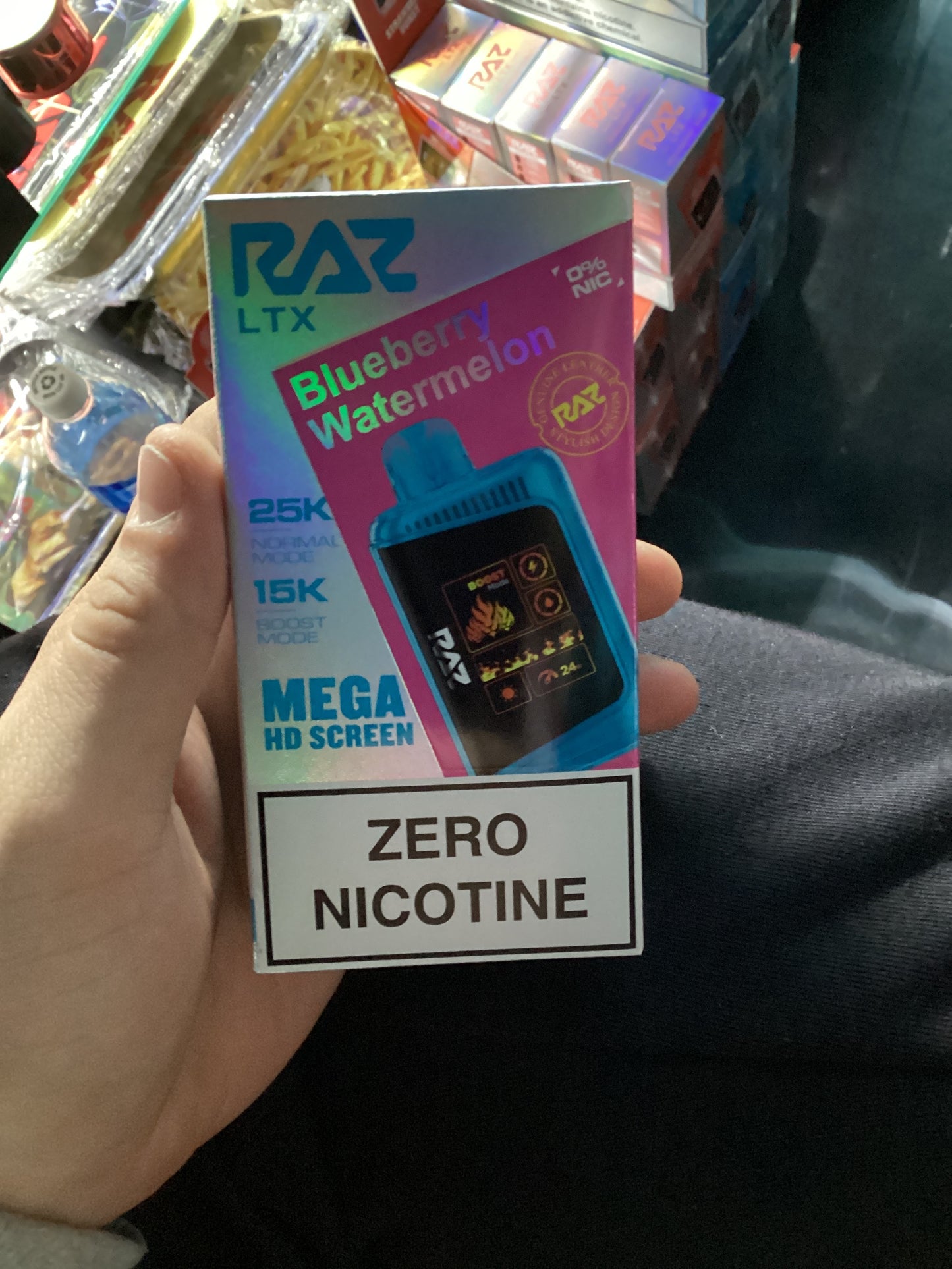 Raz LXT zero nicotine blue berry watermelon
