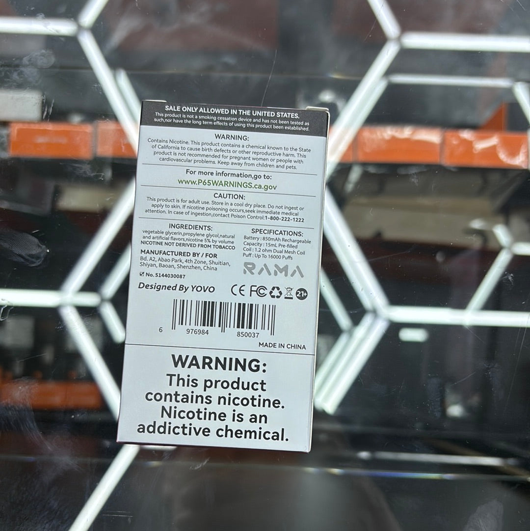 Rama strawberry banana 16,000 puffs