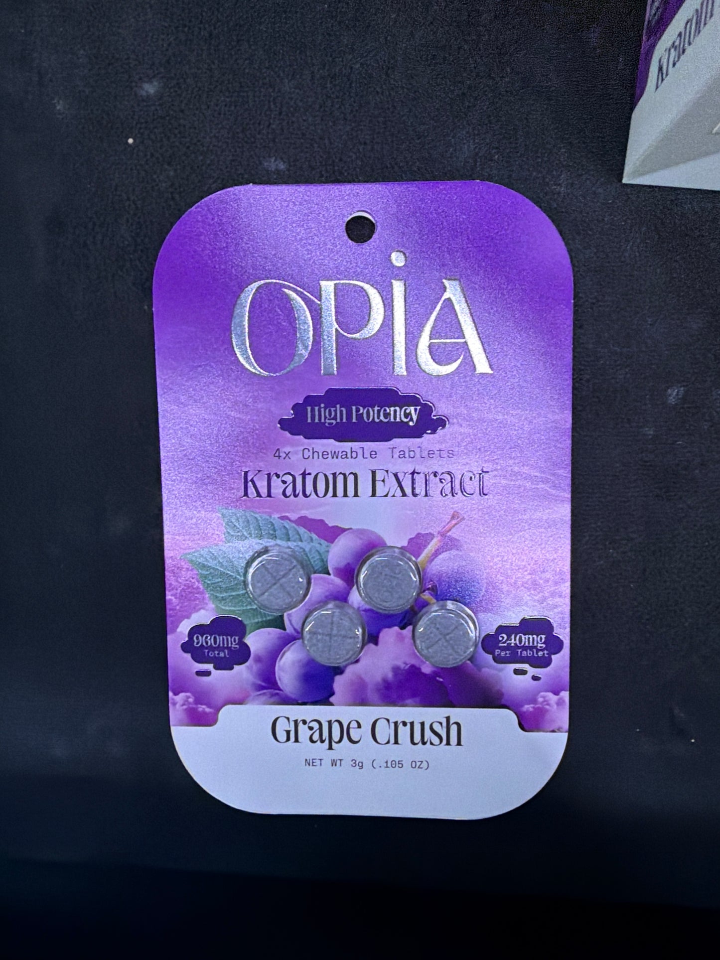 Opia High potency Kratom extract 240mg x 4ct grape crush