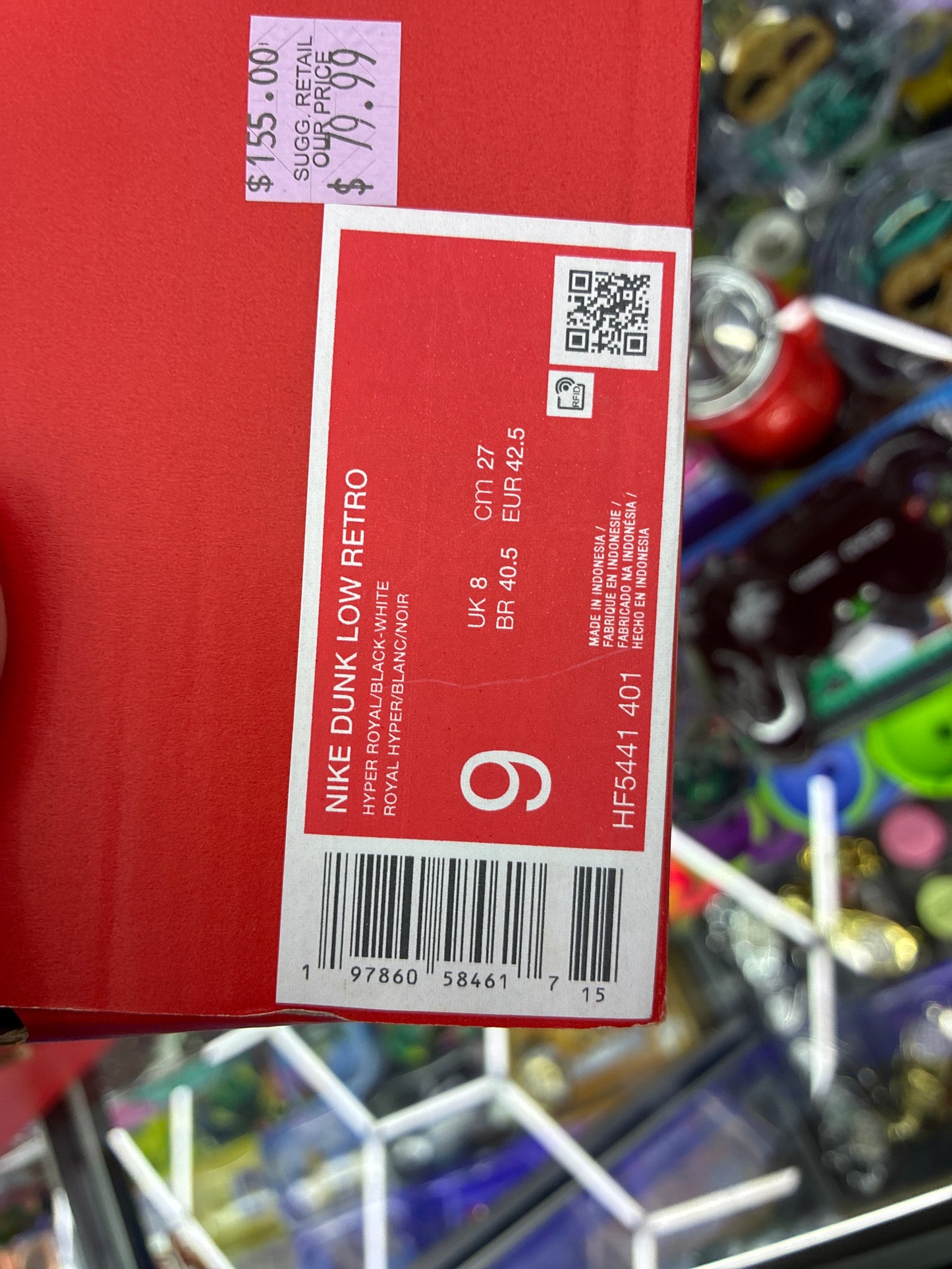 Nike dunk low retro hyper royal size 9