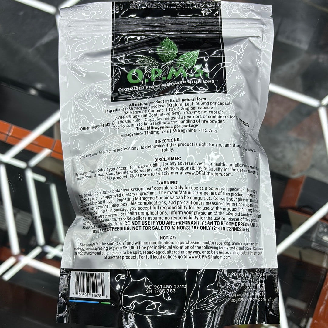 Opms thai 480 capsules, Kratom silver