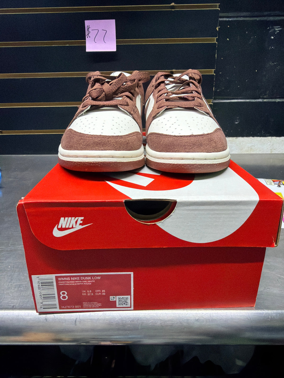 Nike Dunk Low Next Nature Red Sepia Size 8