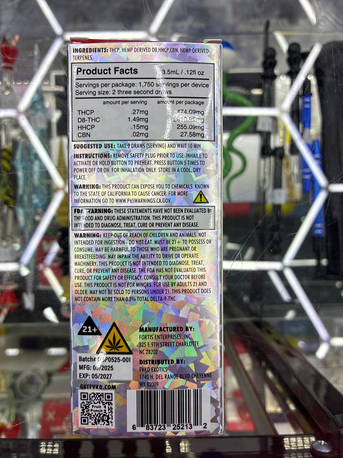 FVKD Exotics thcp+hhcp+d8 fruit punch sativa