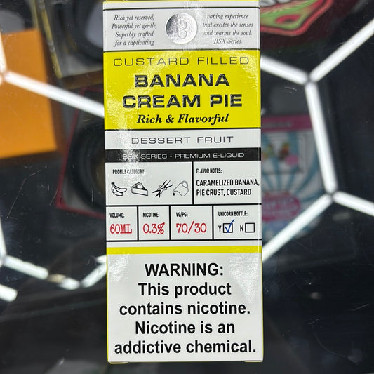 Custard filled banana cream pie, rich and flavorful desert fruit 60 ML 3 MG